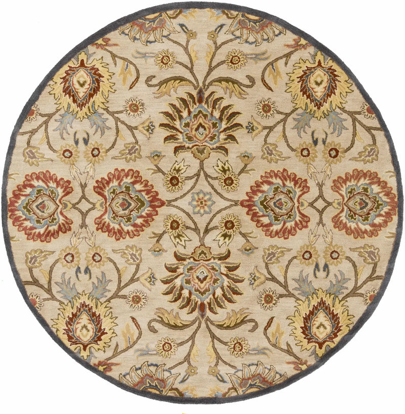 Caesar 1116 Hand Tufted Beige & Rust Wool Rug by Boutique Rugs