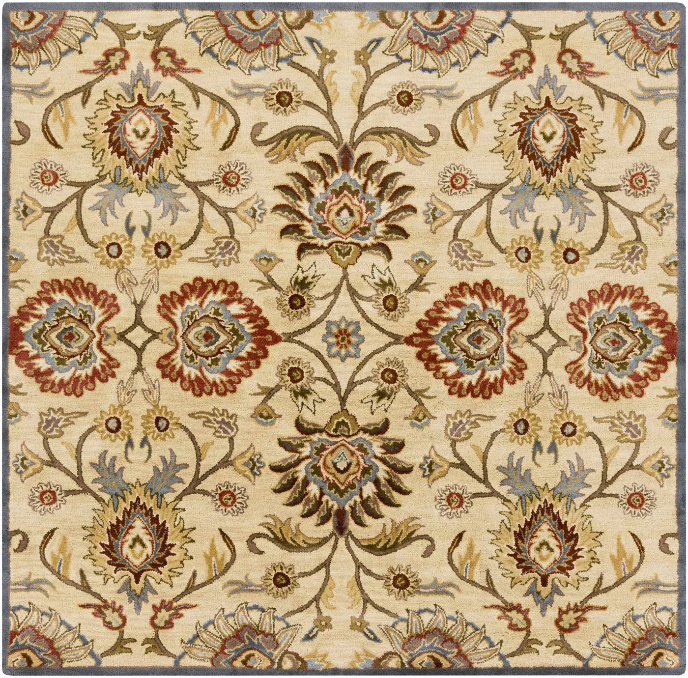 Caesar 1116 Hand Tufted Beige & Rust Wool Rug by Boutique Rugs