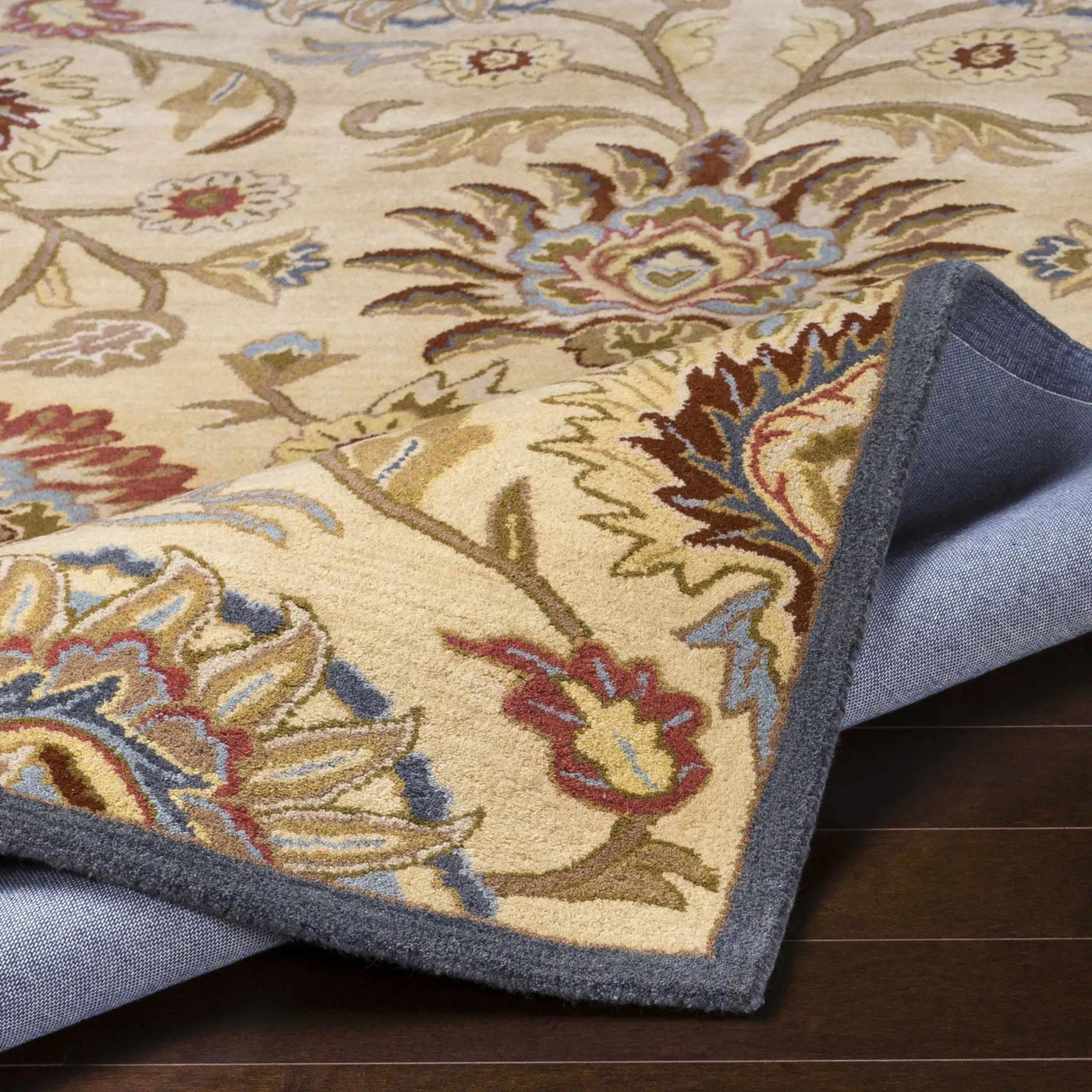 Caesar 1116 Hand Tufted Beige & Rust Wool Rug by Boutique Rugs