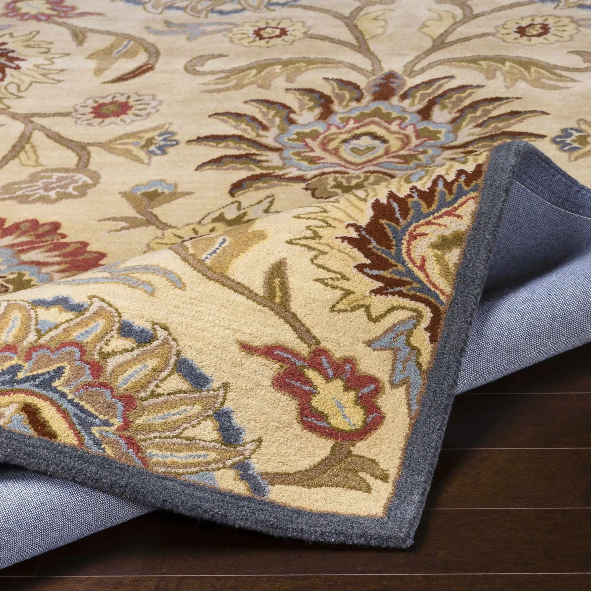 Caesar 1116 Hand Tufted Beige & Rust Wool Rug by Boutique Rugs