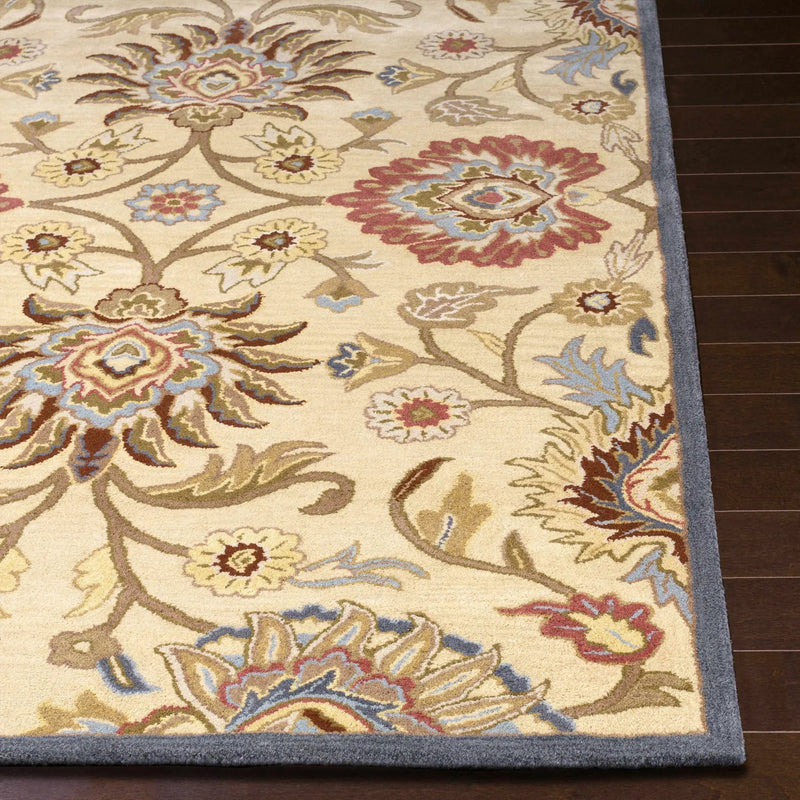Caesar 1116 Hand Tufted Beige & Rust Wool Rug by Boutique Rugs