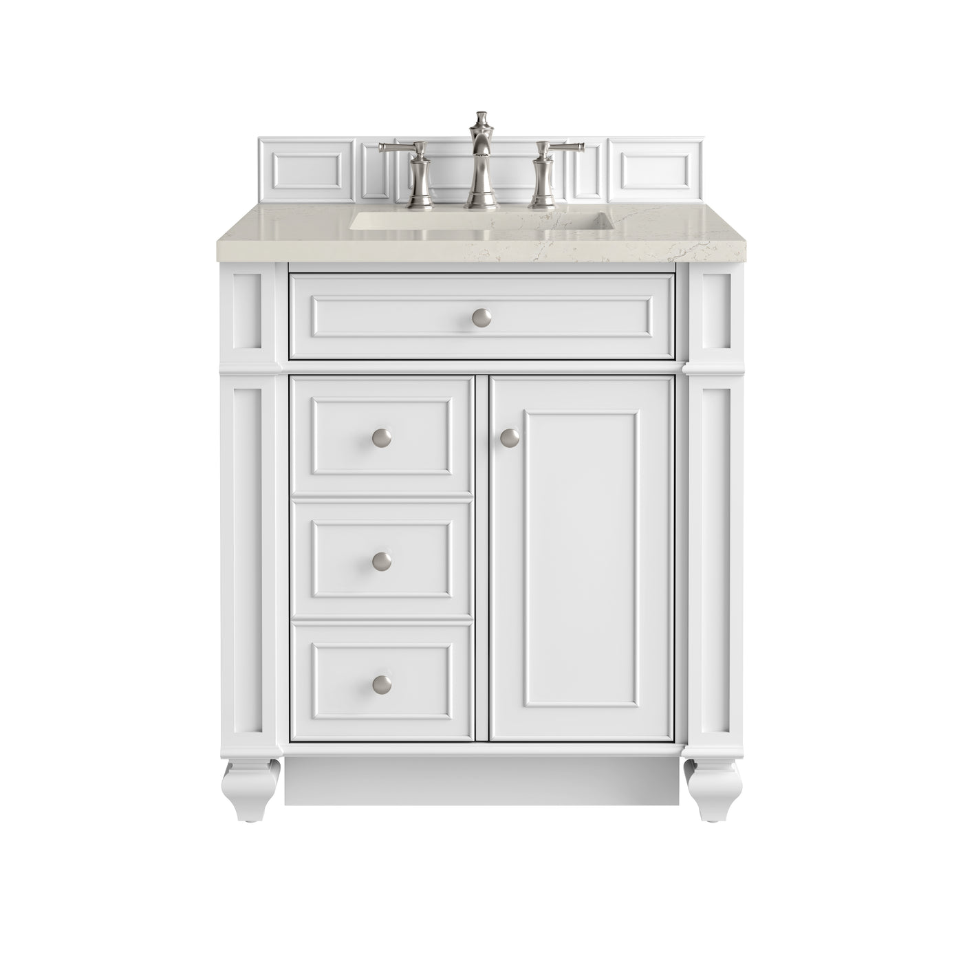 James Martin Bristol 30" Single Bathroom Vanity, Bright White by James Martin