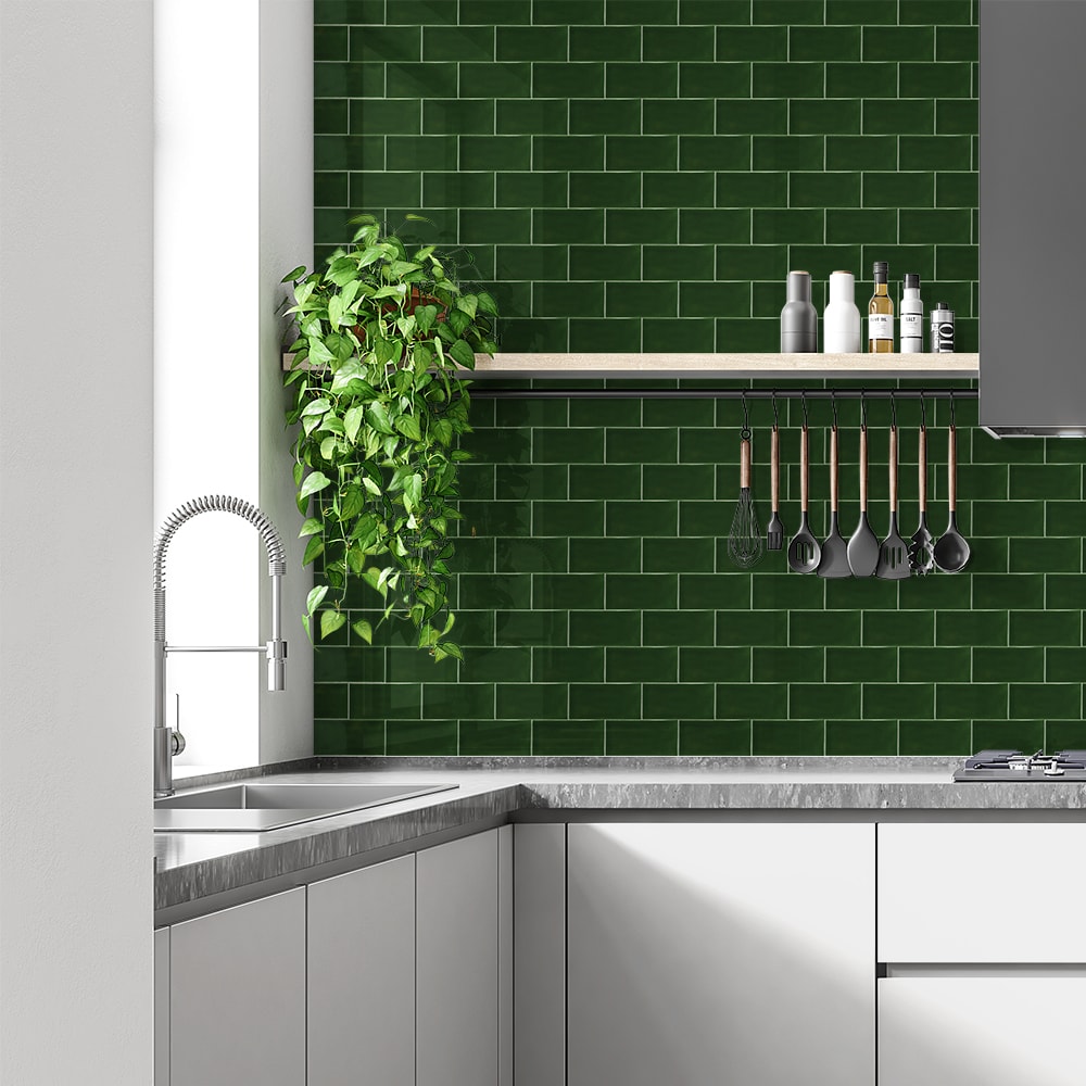 Forest Glossy Subway Ceramic Tiles 3x6 Ceramic Glossy 6x6 Tiles — 2