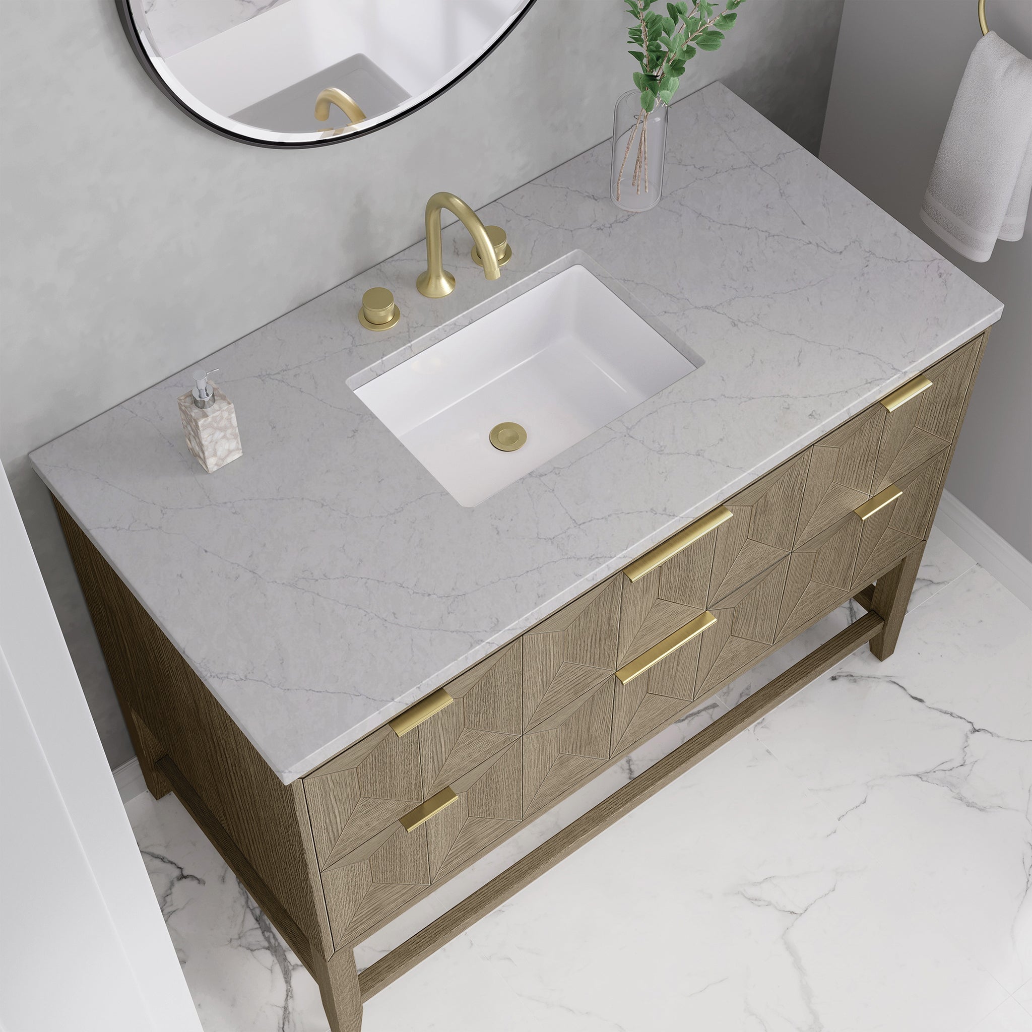James Martin Emmeline 48" Single Bathroom Vanity, Pebble Oak by James Martin