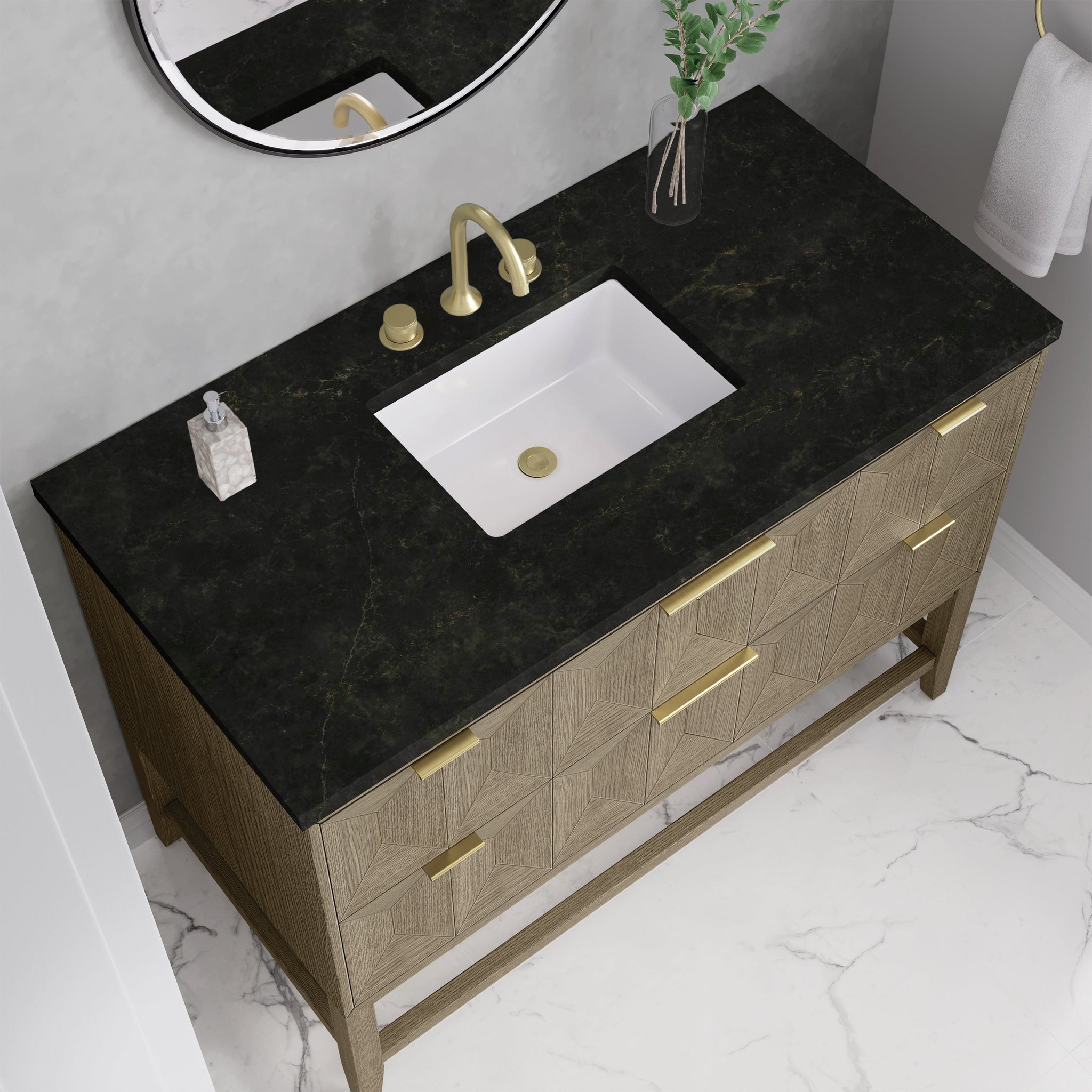 James Martin Emmeline 48" Single Bathroom Vanity, Pebble Oak by James Martin