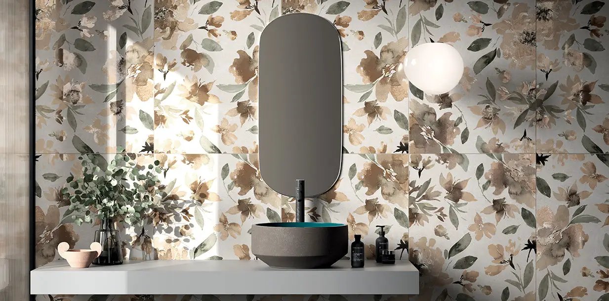 Deco Xl Red Lily Look Porcelain Tiles 24x48 by landmarkceramics