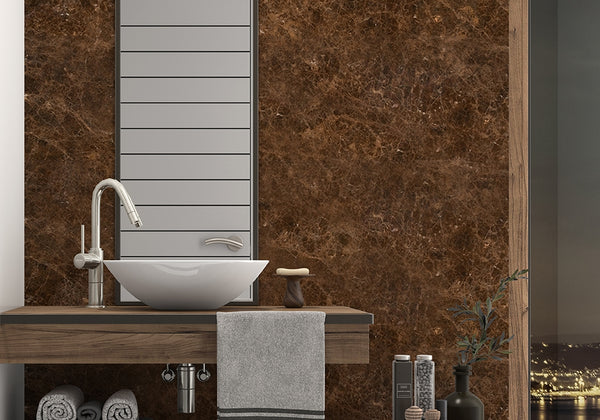 Emperador Dark Polished Marble Slab Random room scene