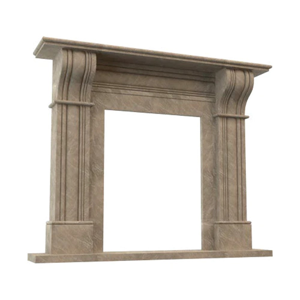 Emperador Light Brown Marble Hand-carved Fireplace Surround by GobekDesign