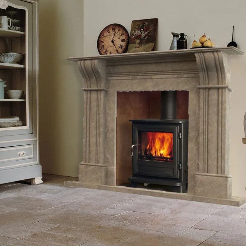 Emperador Light Brown Marble Hand-carved Fireplace Surround by GobekDesign