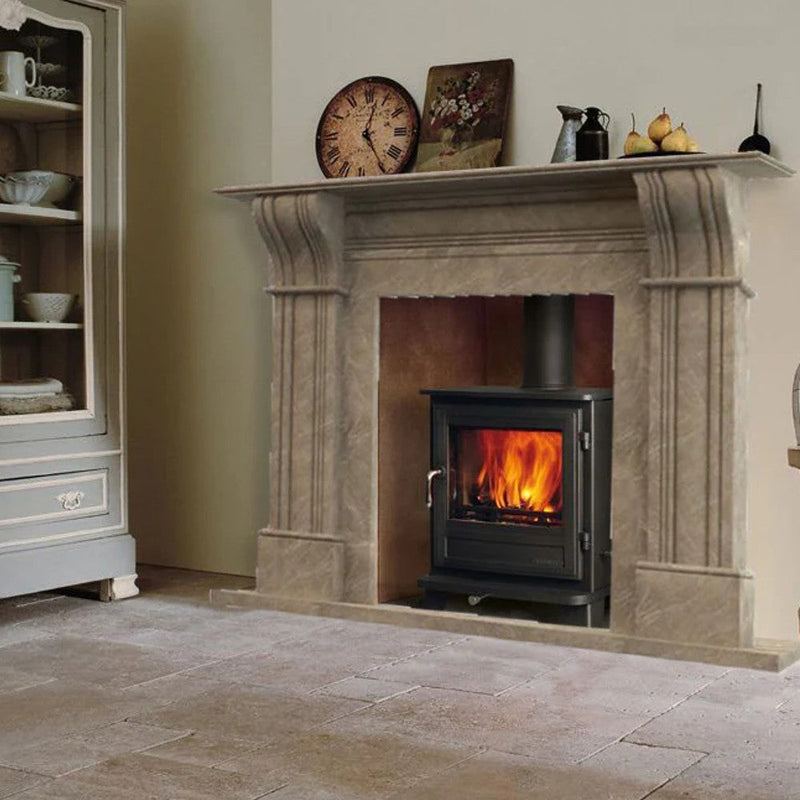 Emperador Light Brown Marble Hand-carved Fireplace Surround by GobekDesign