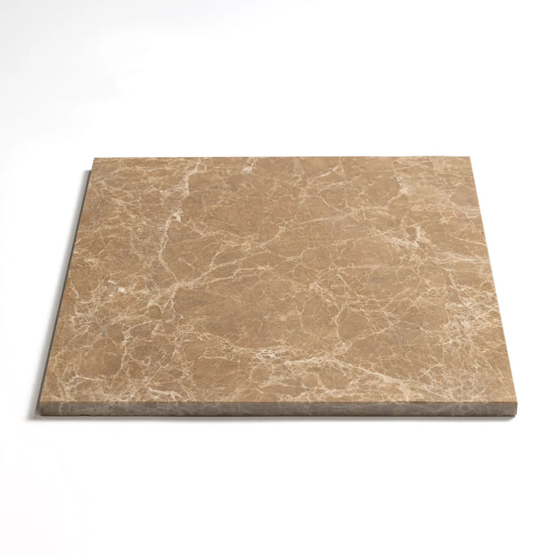 Emperador Light Polished Marble Tiles 12x12 closeup 2