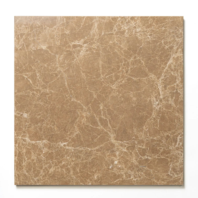Emperador Light Polished Marble Tiles 12x12