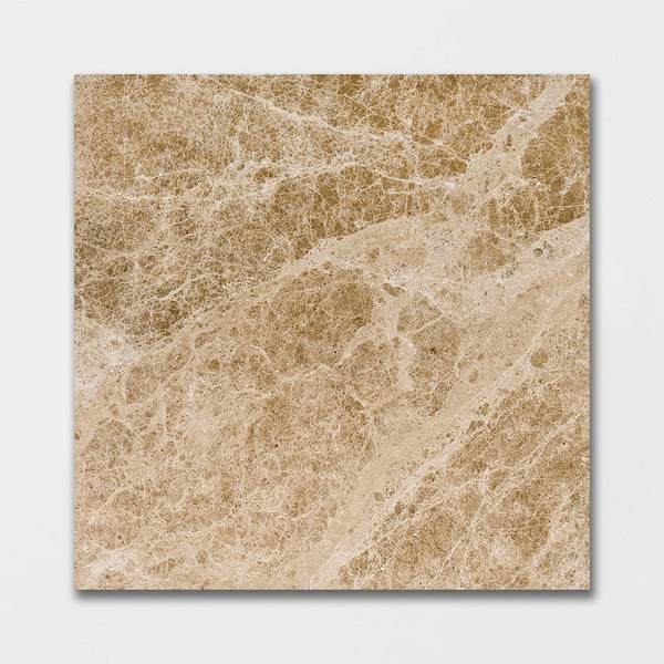 Emperador Light Polished Marble Tiles 18x18