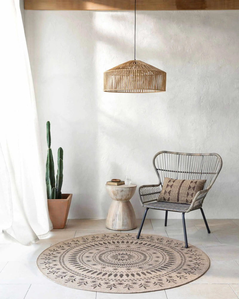 Beata Round Faux Jute Outdoor Rug - Clearance by Boutique Rugs