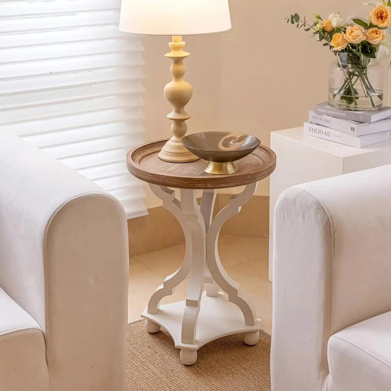 End Table - Handcrafted Natural Concave by House Of Avana