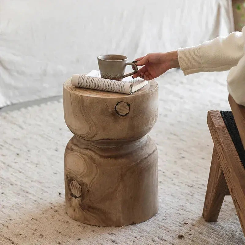 End Table - Round Wooden Small by House Of Avana