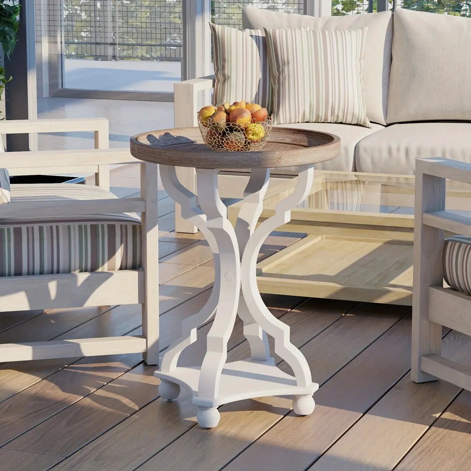 End Table - Rustic Natural Tray Top by House Of Avana