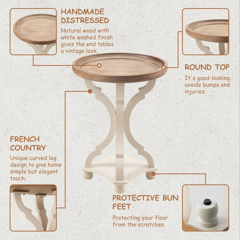 End Table - Rustic Natural Tray Top by House Of Avana