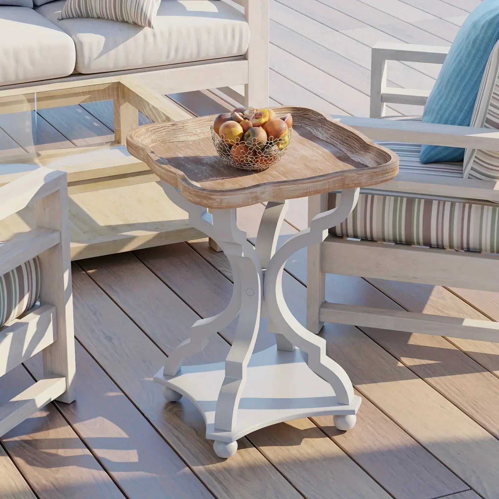End Table - Rustic Natural Tray Top by House Of Avana