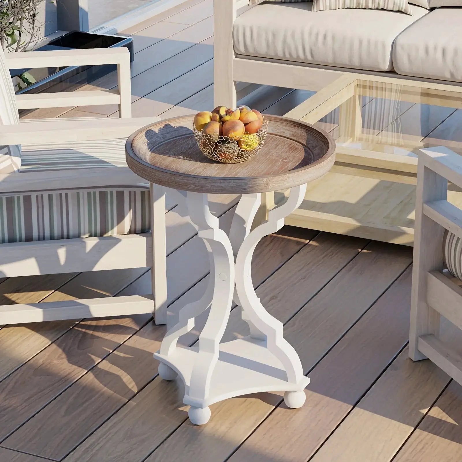End Table - Rustic Natural Tray Top by House Of Avana