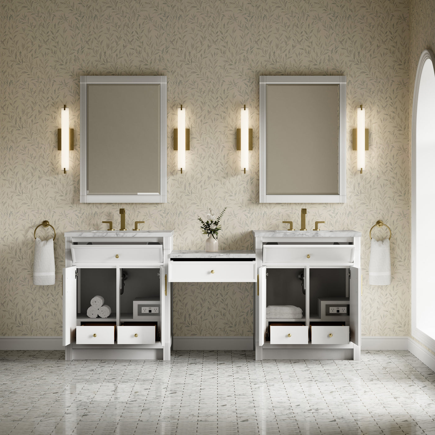James Martin Bellshire 84" Double Bathroom Vanity, Bright White, view 27