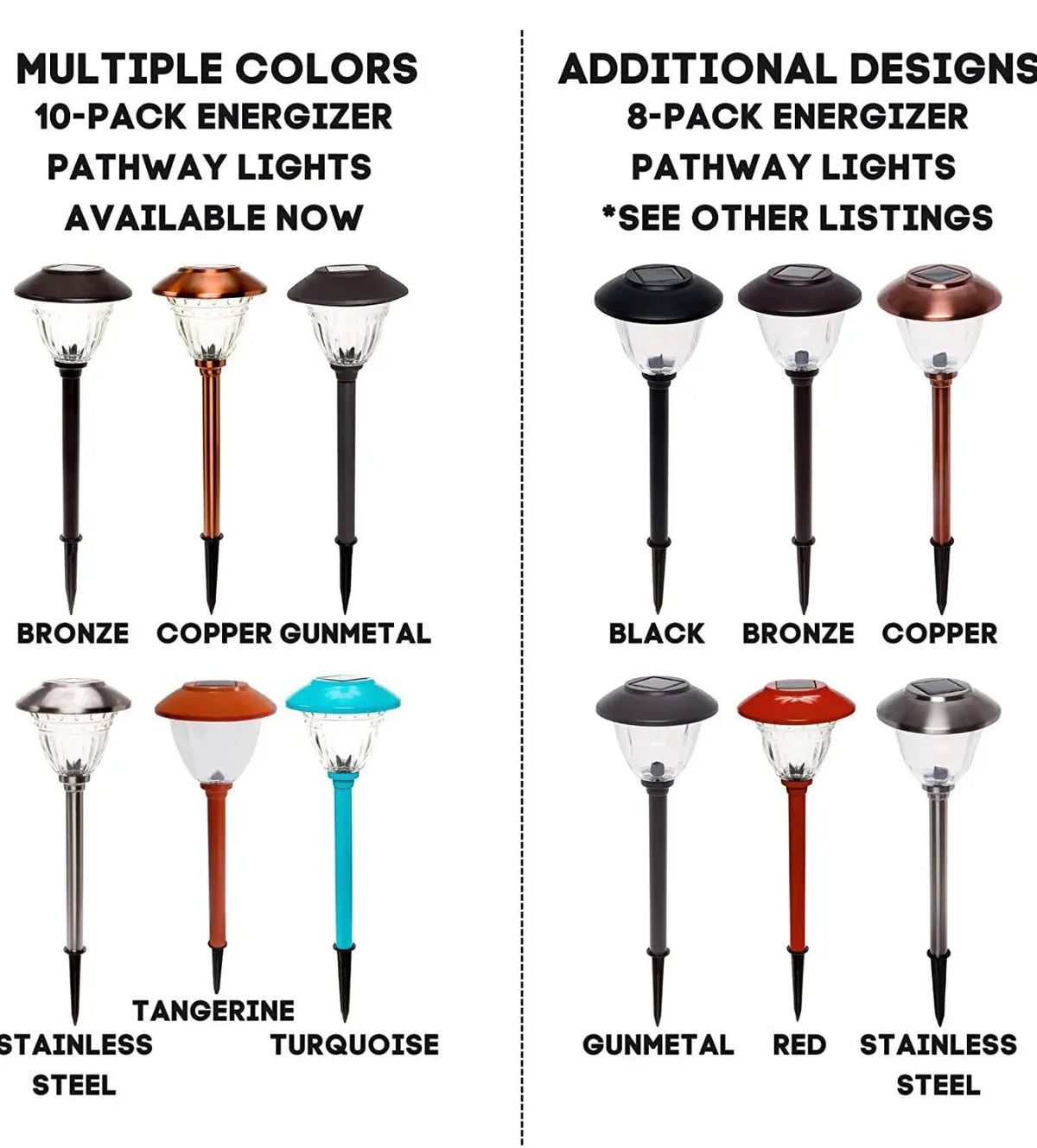 Energizer 10 Pack Solar LED Pathway Lights Outdoor-Stainless Steel by Outdoor Solar Outlet