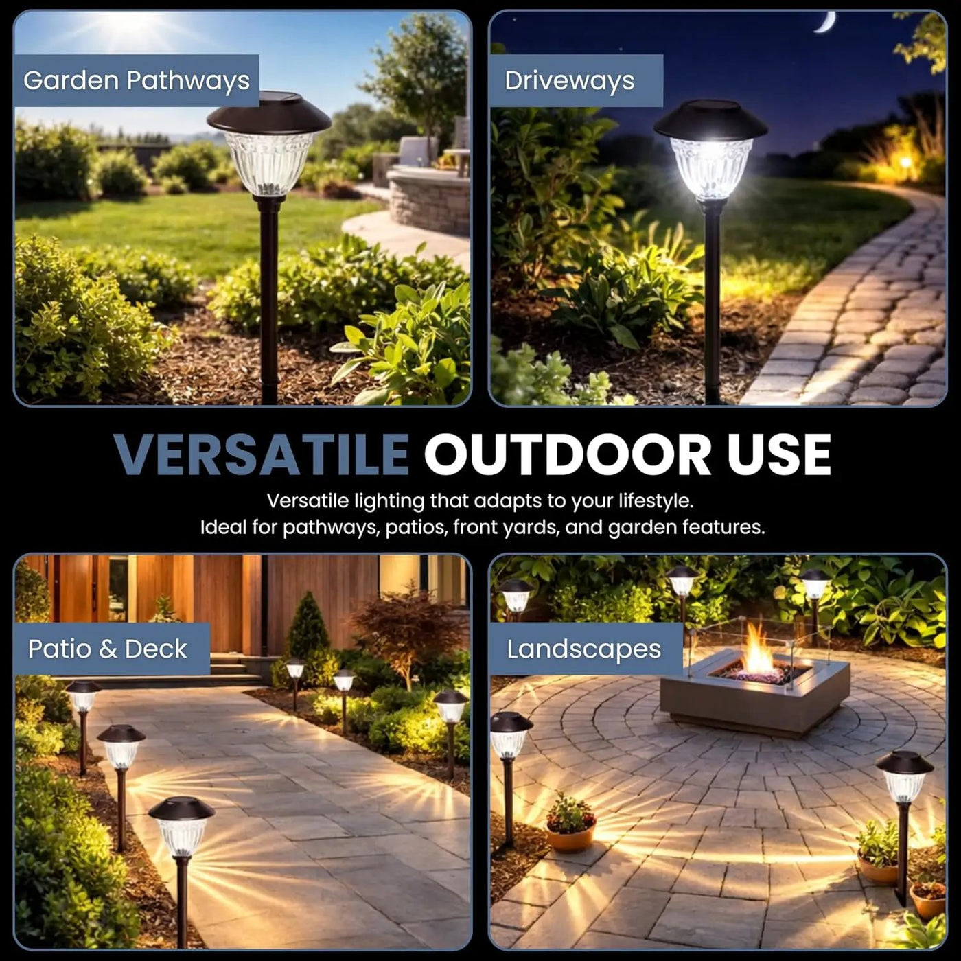 Energizer 10 Pack Solar LED Pathway Lights Outdoor-Stainless Steel by Outdoor Solar Outlet