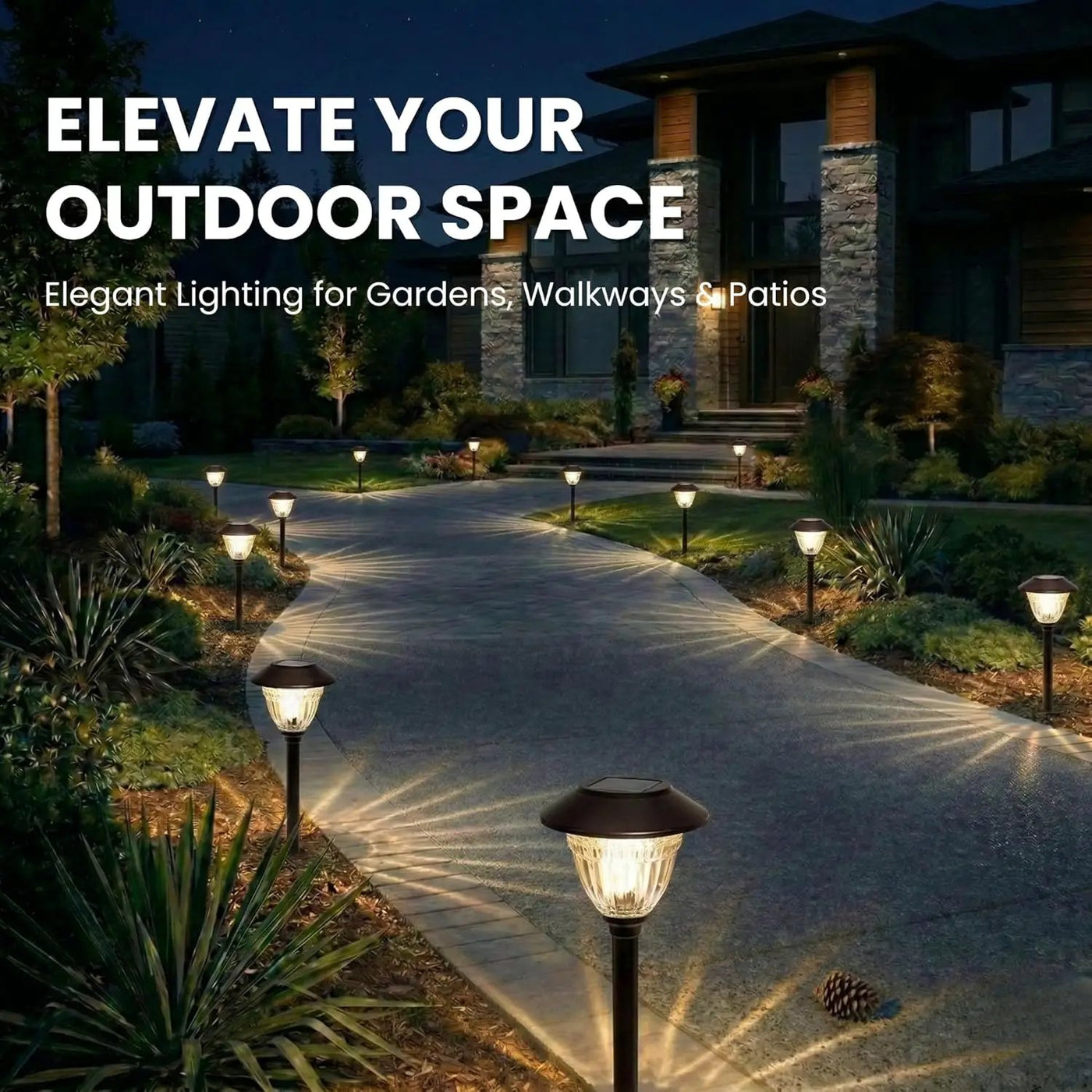 Energizer 10 Pack Solar LED Pathway Lights Outdoor-Stainless Steel by Outdoor Solar Outlet