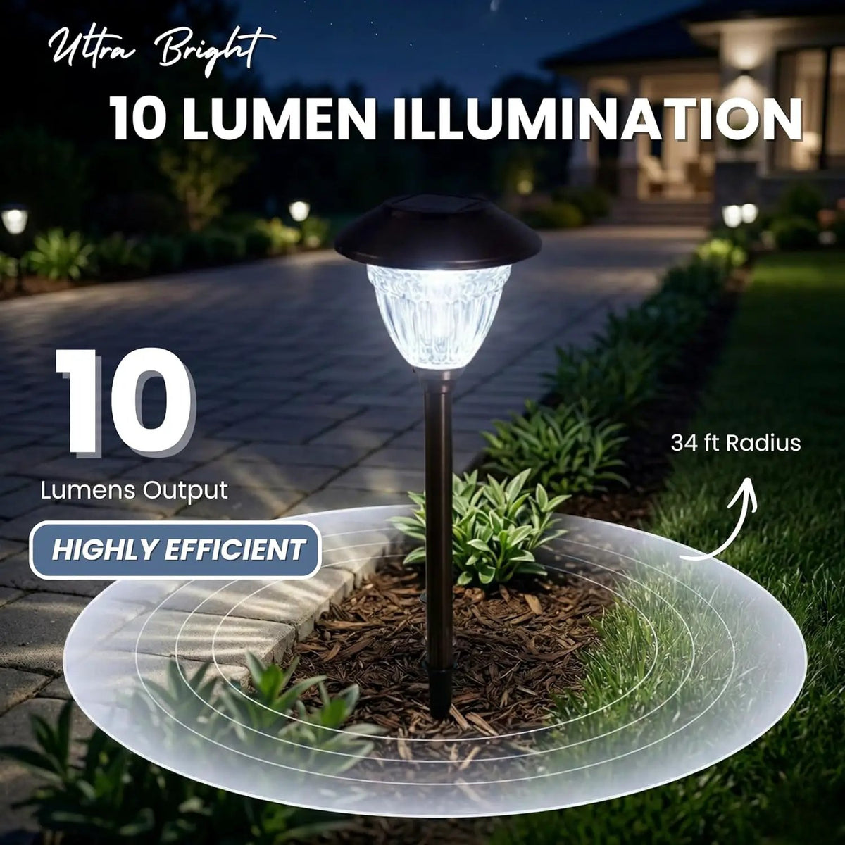 Energizer 10 Pack Solar LED Pathway Lights Outdoor-Stainless Steel by Outdoor Solar Outlet