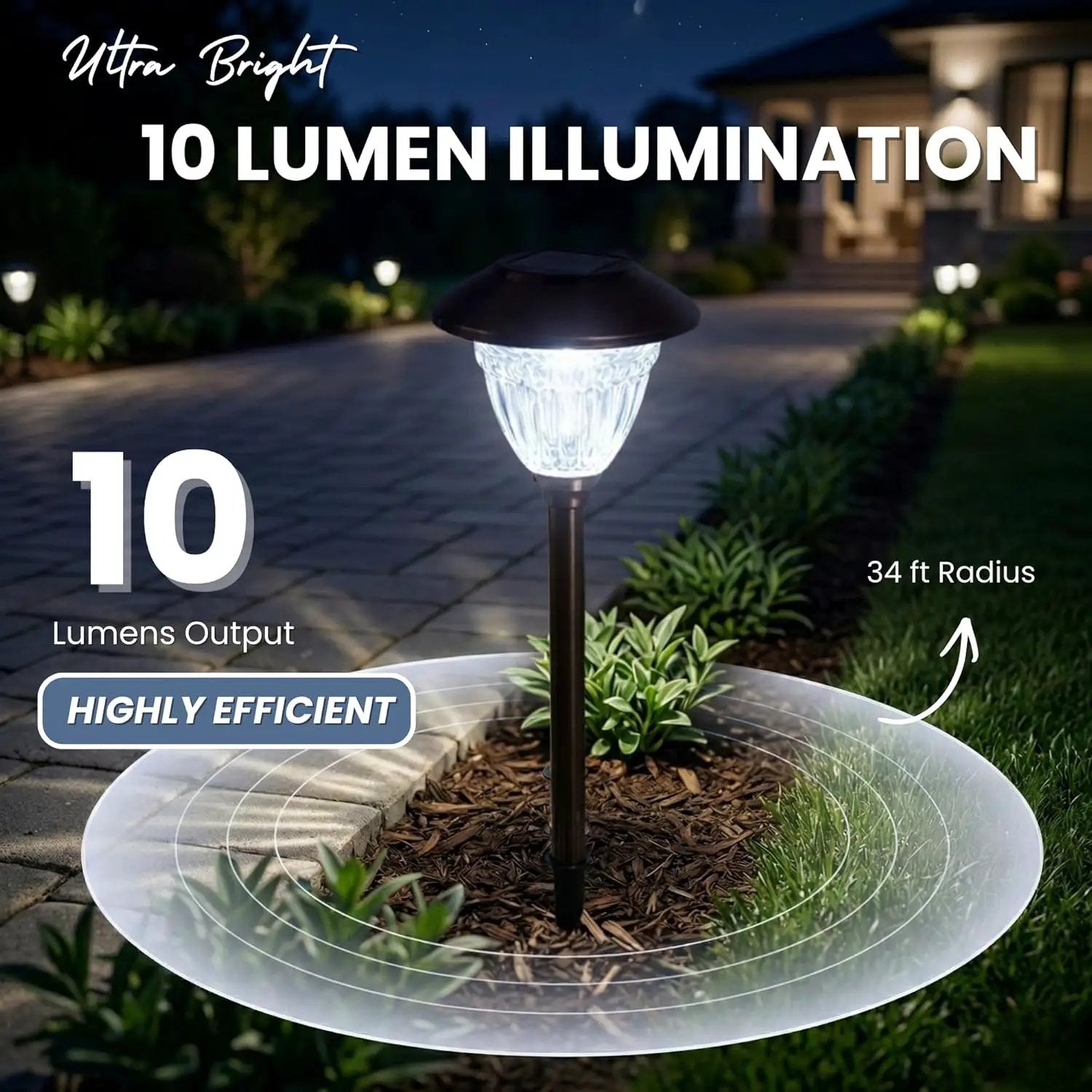 Energizer 10 Pack Solar LED Pathway Lights Outdoor-Stainless Steel by Outdoor Solar Outlet