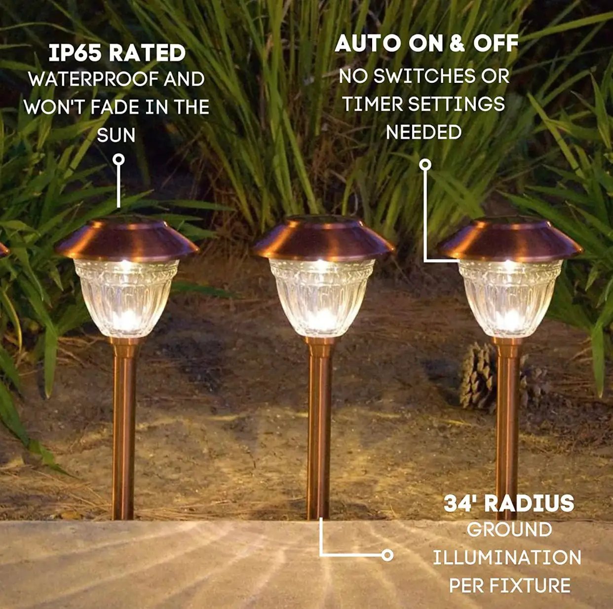 Energizer 10 Pack Solar LED Pathway Lights Outdoor-Stainless Steel by Outdoor Solar Outlet