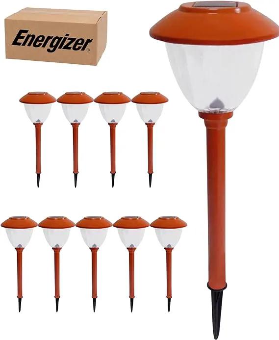 Energizer 10 Pack Solar LED Pathway Lights Outdoor-Stainless Steel by Outdoor Solar Outlet