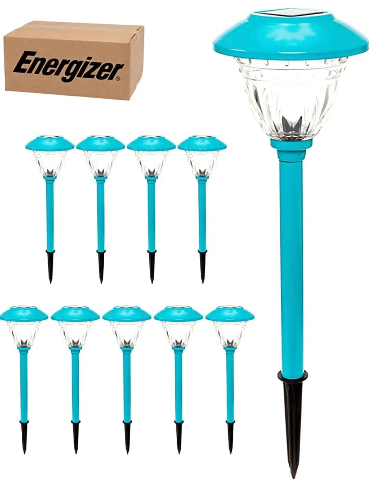 Energizer 10 Pack Solar LED Pathway Lights Outdoor-Stainless Steel by Outdoor Solar Outlet