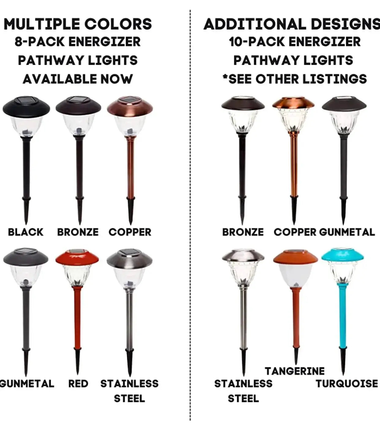 Energizer 10 Pack Solar Pathway LED Lights Outdoor-15 Lumen by Outdoor Solar Outlet