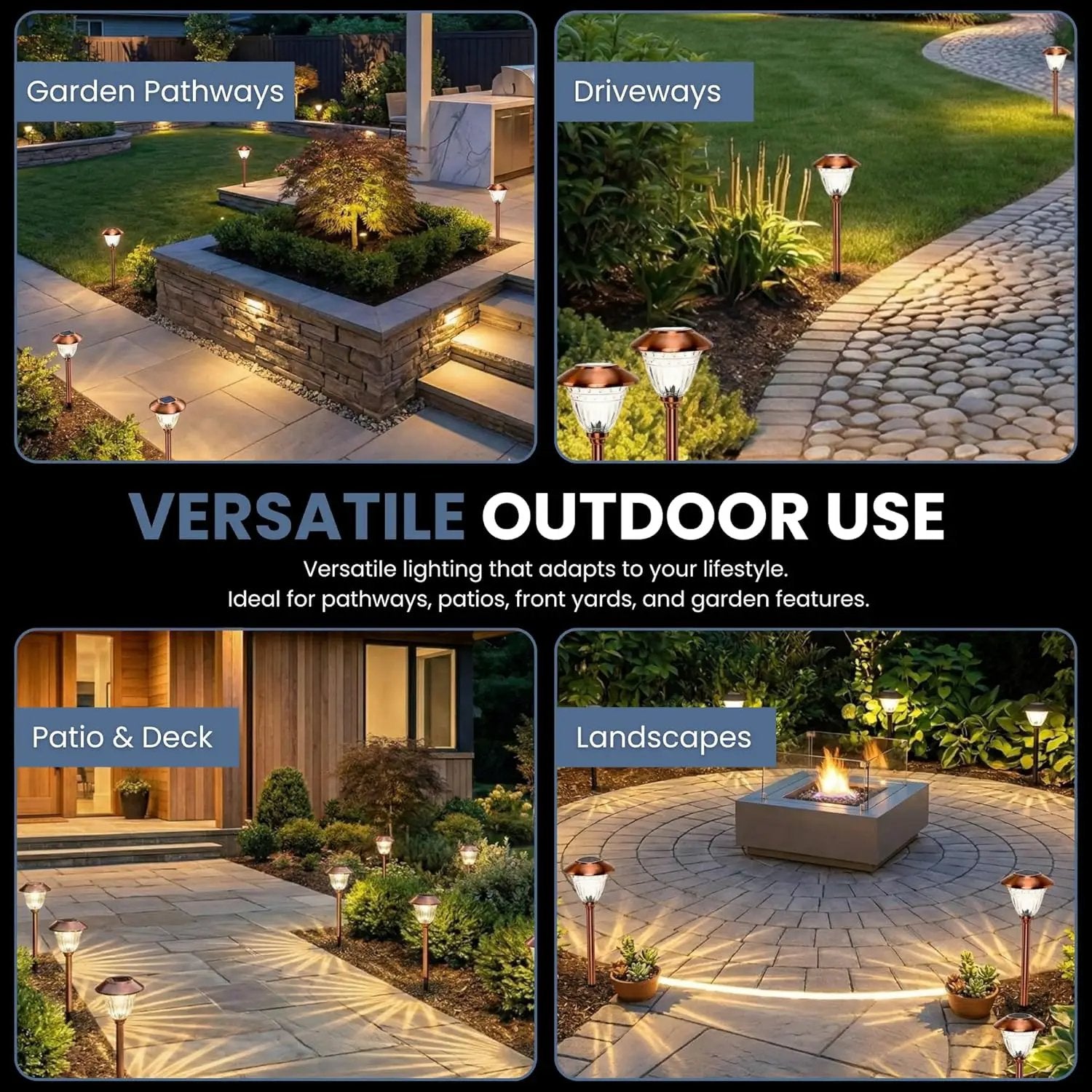 Energizer 10 Pack Solar Pathway LED Lights Outdoor ( Copper ) by Outdoor Solar Outlet