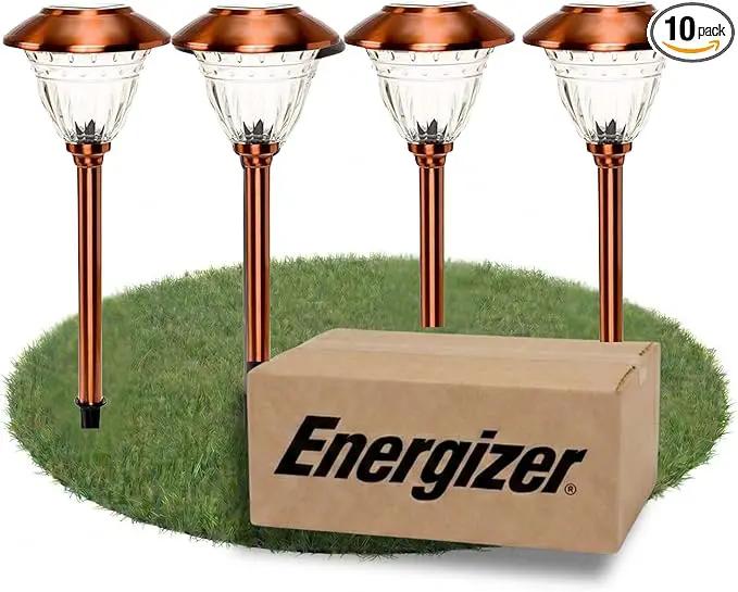 Energizer 10 Pack Solar Pathway LED Lights Outdoor ( Copper ) by Outdoor Solar Outlet