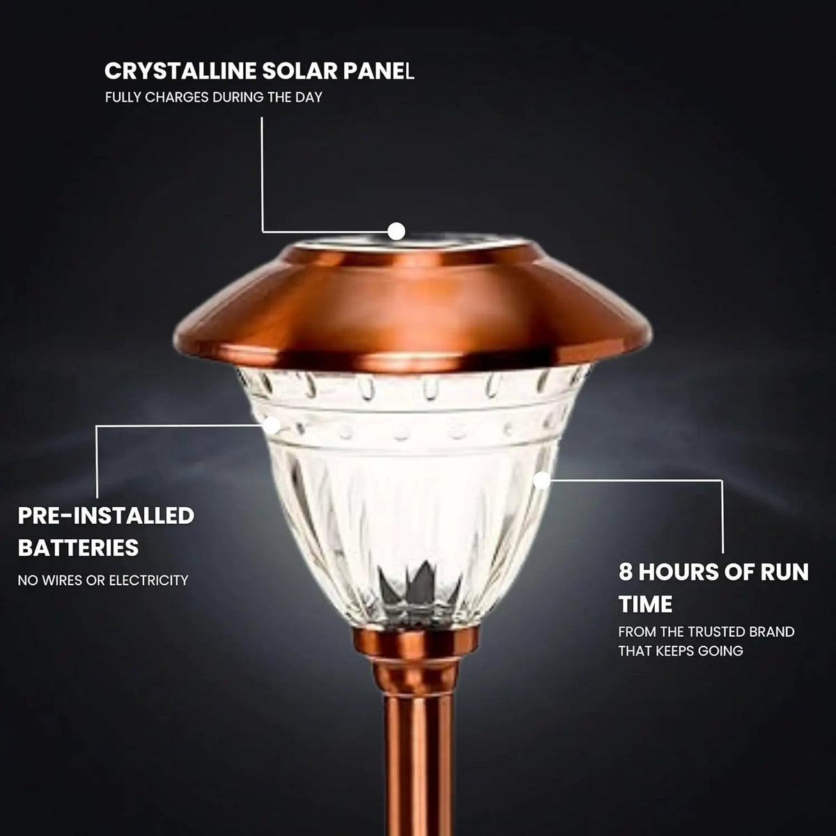 Energizer 10 Pack Solar Pathway LED Lights Outdoor ( Copper ) by Outdoor Solar Outlet