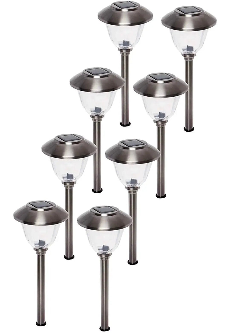 Energizer 10Pack Solar Pathway LED Lights Outdoor-Stainless Steel 15 Lumen ( Silver ) by Outdoor Solar Outlet