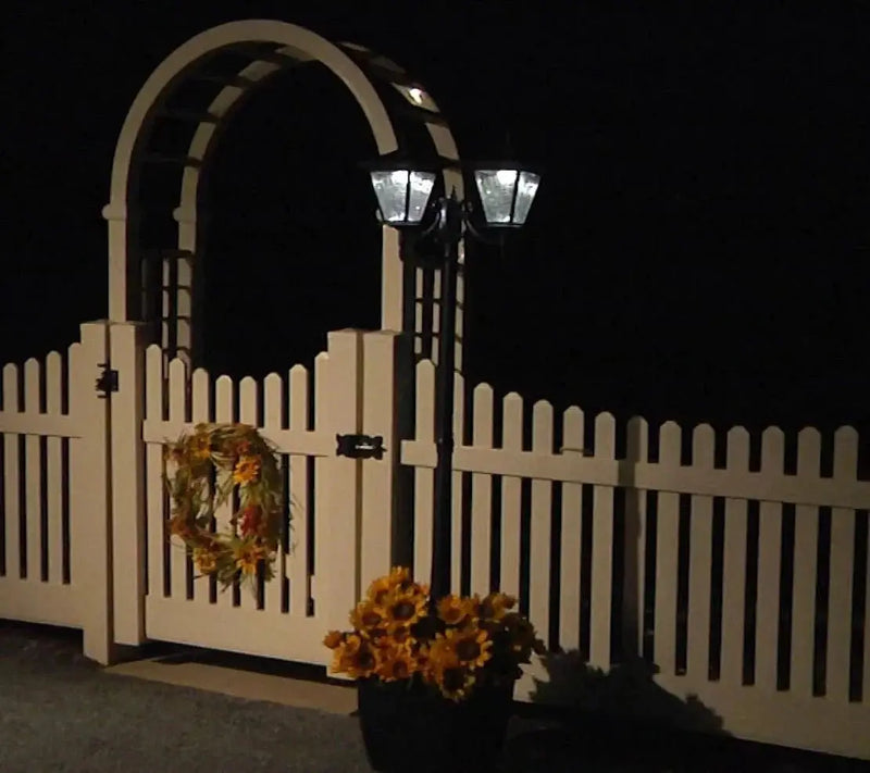 Energizer 2 Heads Solar Post Lamp With Planter by Outdoor Solar Outlet