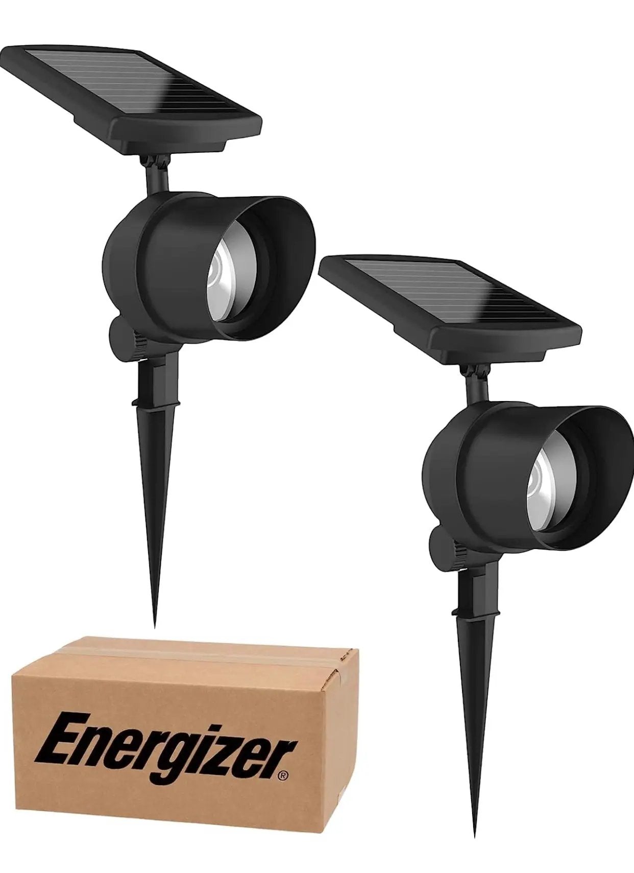 Energizer 2 Pack Spot Light Solar 45-Lumen Metal Outdoor Waterproof LED Landscape by Outdoor Solar Outlet