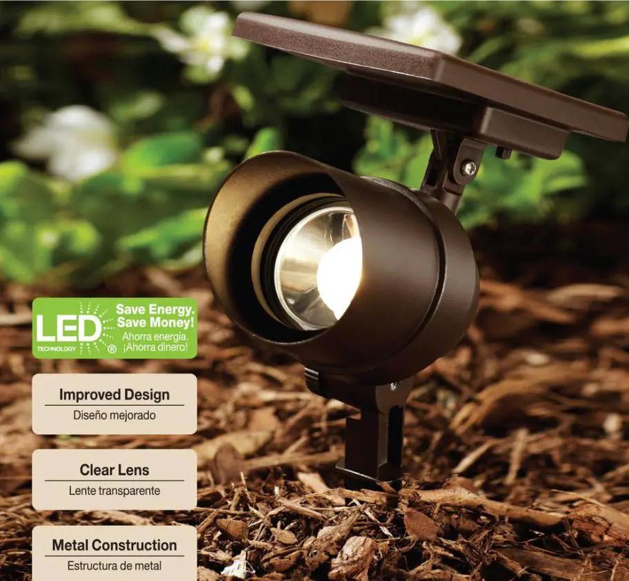 Energizer 2 Pack Spot Light Solar 45-Lumen Metal Outdoor Waterproof LED Landscape by Outdoor Solar Outlet
