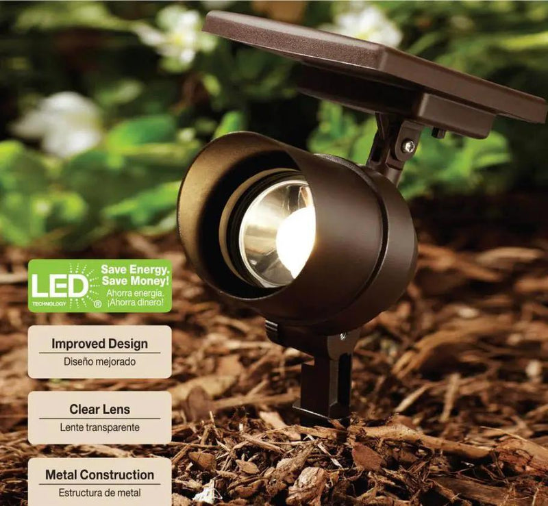 Energizer 2 Pack Spot Light Solar 45-Lumen Metal Outdoor Waterproof LED Landscape by Outdoor Solar Outlet