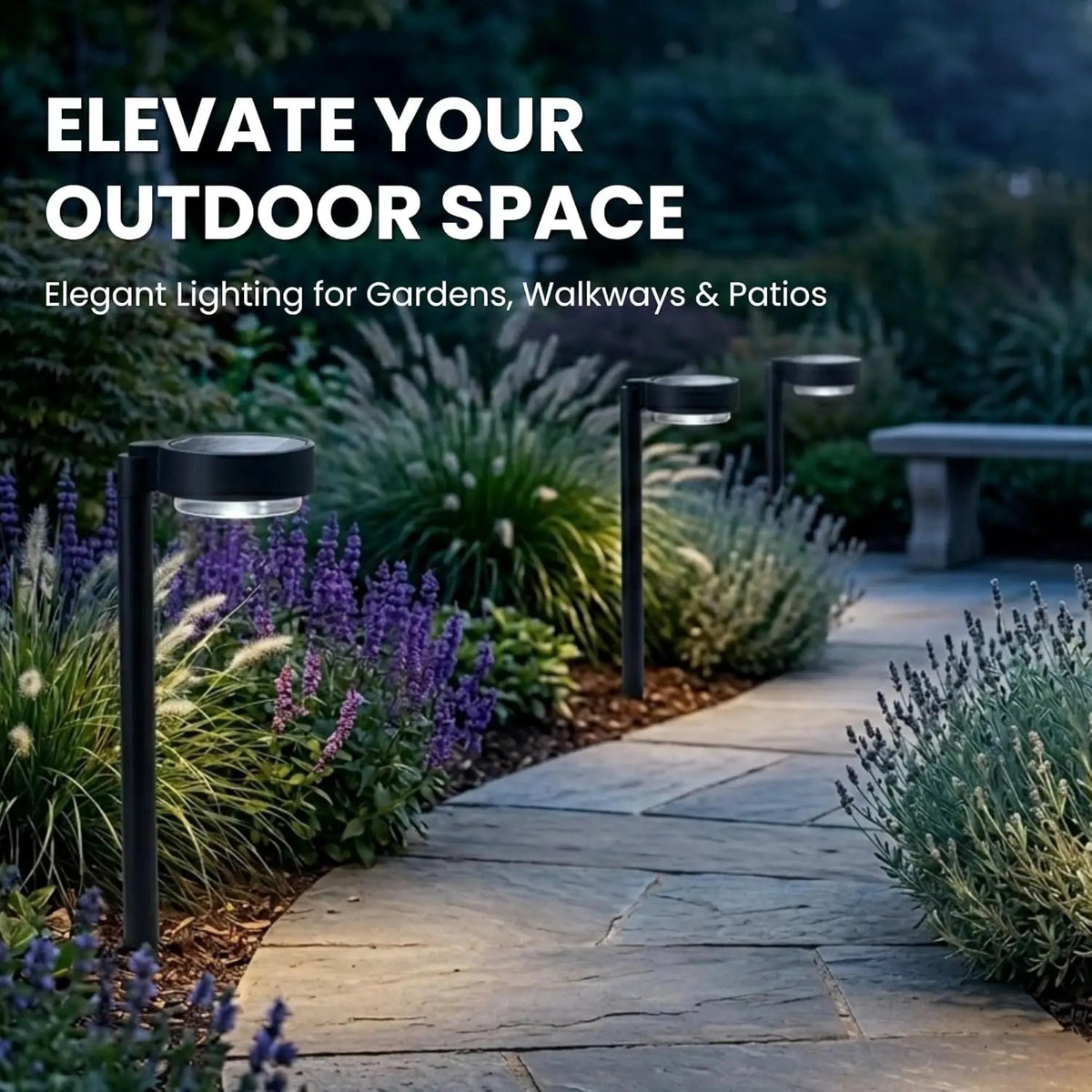 Energizer 20 Lumen Set of 4 Down light Aluminum Solar Pathway Lights by Outdoor Solar Outlet