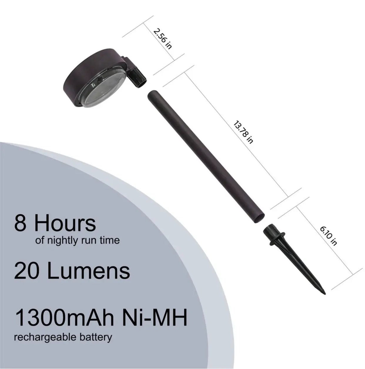 Energizer 20 Lumen Set of 4 Down light Aluminum Solar Pathway Lights by Outdoor Solar Outlet