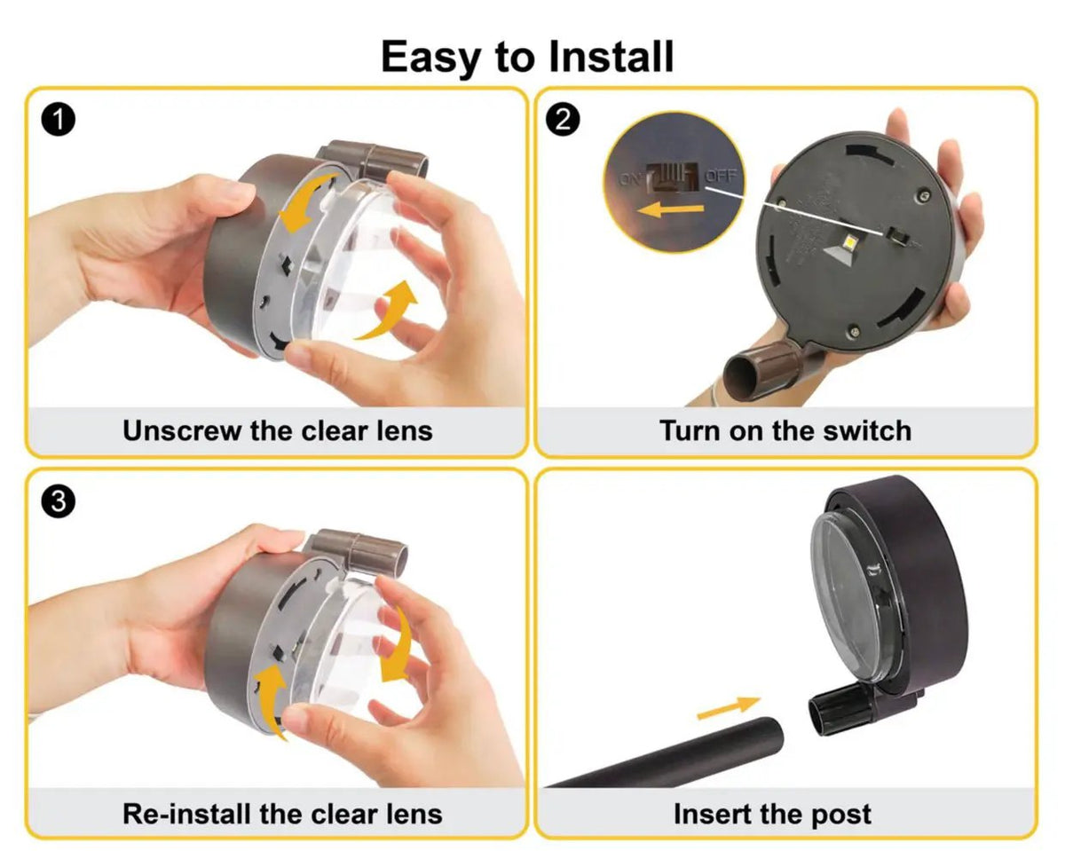Energizer 20 Lumen Set of 4 Down light Aluminum Solar Pathway Lights by Outdoor Solar Outlet