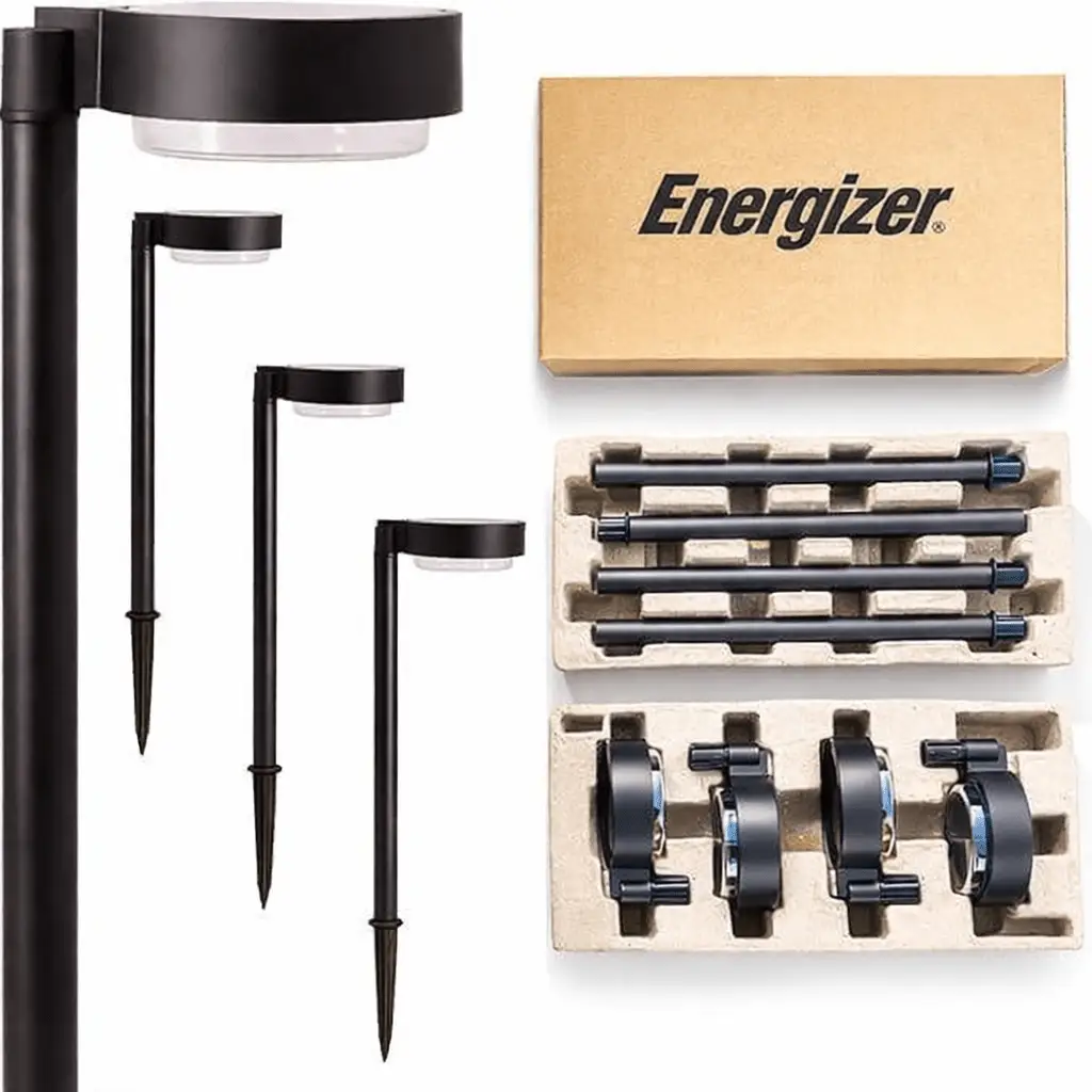 Energizer 20 Lumen Set of 4 Down light Aluminum Solar Pathway Lights by Outdoor Solar Outlet