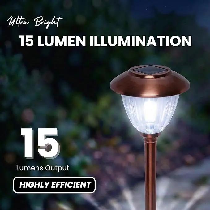 Energizer 8 Pack Solar Pathway LED Lights Outdoor-Stainless Steel 15 Lumen by Outdoor Solar Outlet