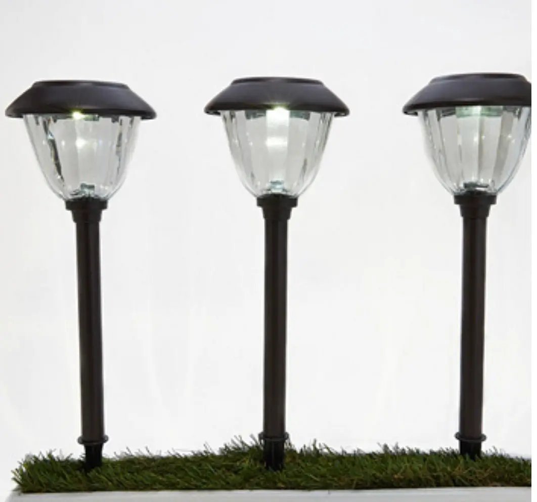 Energizer 8 Pack Solar Pathway LED Lights Outdoor-Stainless Steel -15 Lumen( Black ) by Outdoor Solar Outlet
