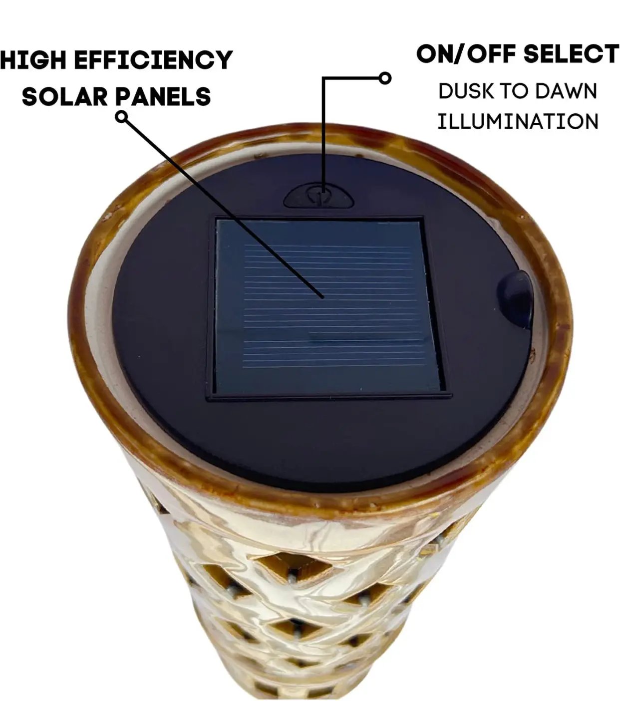 Energizer LED Ceramic Solar Tiki Torch Lights Dancing Lights Outdoor Waterproof 2 Pack by Outdoor Solar Outlet