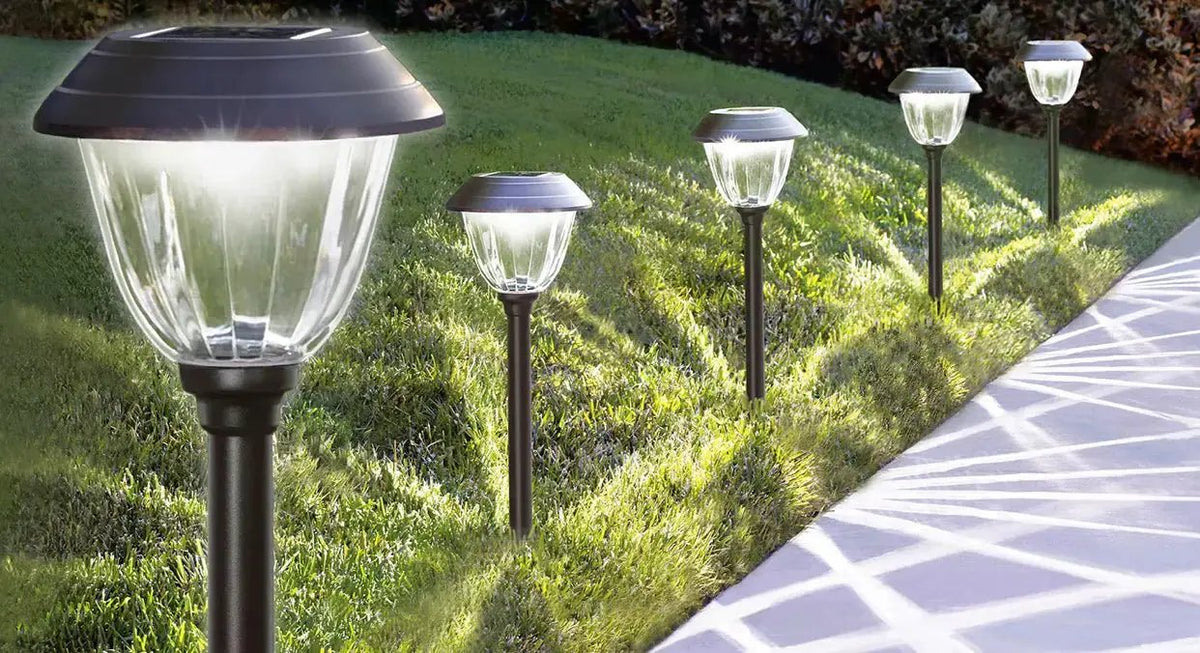Energizer (SmartYard) 10 Pack Solar Pathway LED Lights Outdoor 15 Lumen-Stainless Steel by Outdoor Solar Outlet